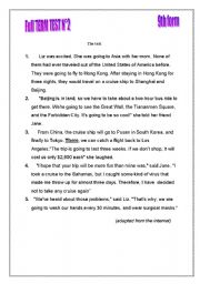 English Worksheet: FULL TERM TEST N 2