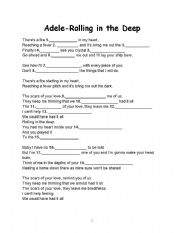 English Worksheet: Adele-Rolling in the Deep