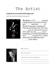 English Worksheet: The Artist - Jean Dujardin