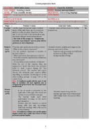 English Worksheet: detailed lesson plan