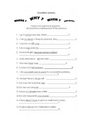 English Worksheet: Question words