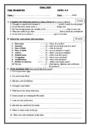 English Worksheet: 3.1 final