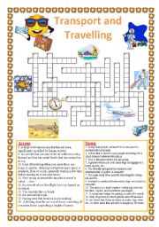 English Worksheet: Travelling and Transport. Crossword