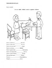 English Worksheet: preposition of place