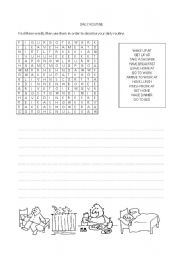 English Worksheet: Daily routine