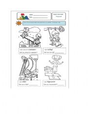 English Worksheet: Playing 