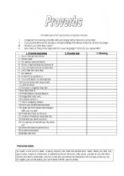 Proverbs worksheet