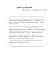 English worksheet: seven wonders of the world:Komodo