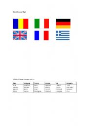 English worksheet: Describing flags