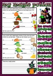 English Worksheet: my magic potion