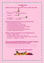 English Worksheet: The present simple