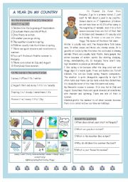 English Worksheet: A Year In My Country (Weather&Seasons)