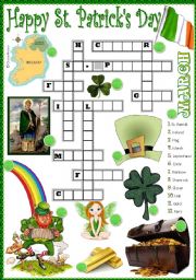 English Worksheet: St. Patricks crossword