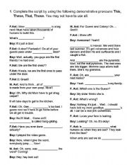 English Worksheet: Demostrative Pronouns