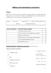 English Worksheet: Complaints 