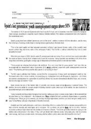 English Worksheet: Test on Unemployment