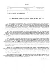 English Worksheet: Test Space