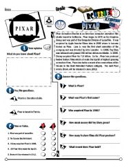 English Worksheet: RC Series_U.S Edition_27 Pixar (Fully Editable)