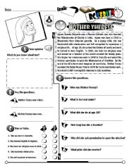 English Worksheet: RC Series Famous People Edition_07 Mother Teresa (Fully Editable) 