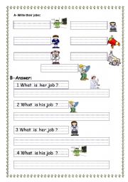 English Worksheet: jobs - creative thinking and cooperative learning 