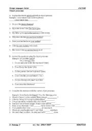 English Worksheet: object pronouns