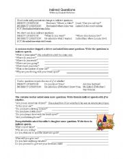 English Worksheet: Indirect Questions Worksheet