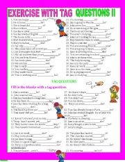 English Worksheet: TAG QUESTIONS 