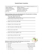 English Worksheet: Reported Speech: Infinitives Worksheet