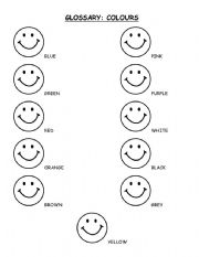 English Worksheet: Faces in colours