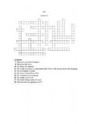 English worksheet: Jobs Crossword (pair work)