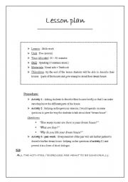 English worksheet: lesson plan sample