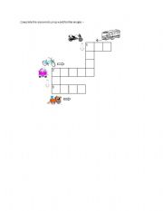 English Worksheet: Transportation crossword