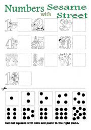 English Worksheet: Numbers with Sesame Street characters