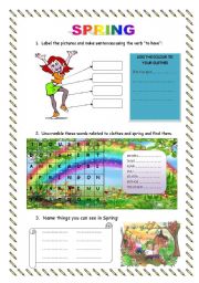 English Worksheet: Spring