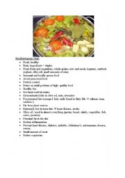 English Worksheet: mediterranian diet