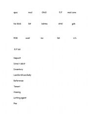 English Worksheet: Accomodation