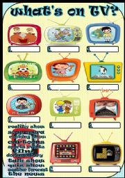 English Worksheet: whats on TV