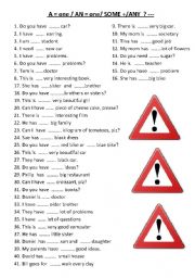English Worksheet: A  AN SOME ANY  - 75  SENTENCES TO DO :)