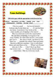 English Worksheet: town buildings