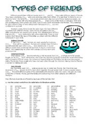 English Worksheet: Types of Friends