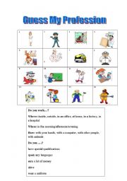 English Worksheet: Guess the Profession Game