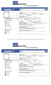 English Worksheet: FACEBOOK Personal Info