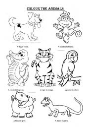 English Worksheet:  Animals