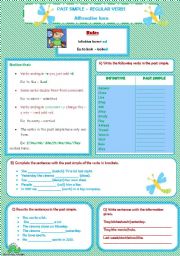 English Worksheet: Past simple regular verbs