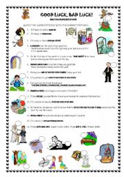 English Worksheet: Good luck, bad luck - British superstitions