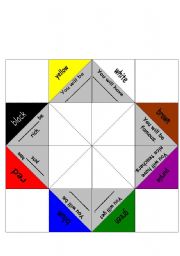 English Worksheet: fortune teller game