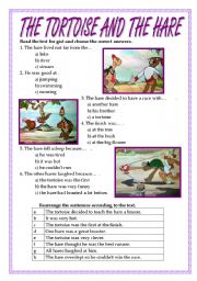 English Worksheet: THE TORTOISE AND THE HARE
