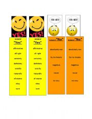 English Worksheet: Bookmarks YES or NO !