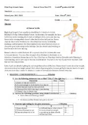 English Worksheet: End-of-Term Test 2 ,Pioneer school