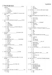 English Worksheet: lexics and grammar test for 6th grsde